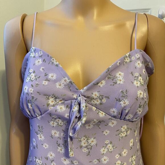 Charlotte Russe Women's Y2K Floral Purple Babydoll Fairy Mini Dress M Romantic - Picture 4 of 7